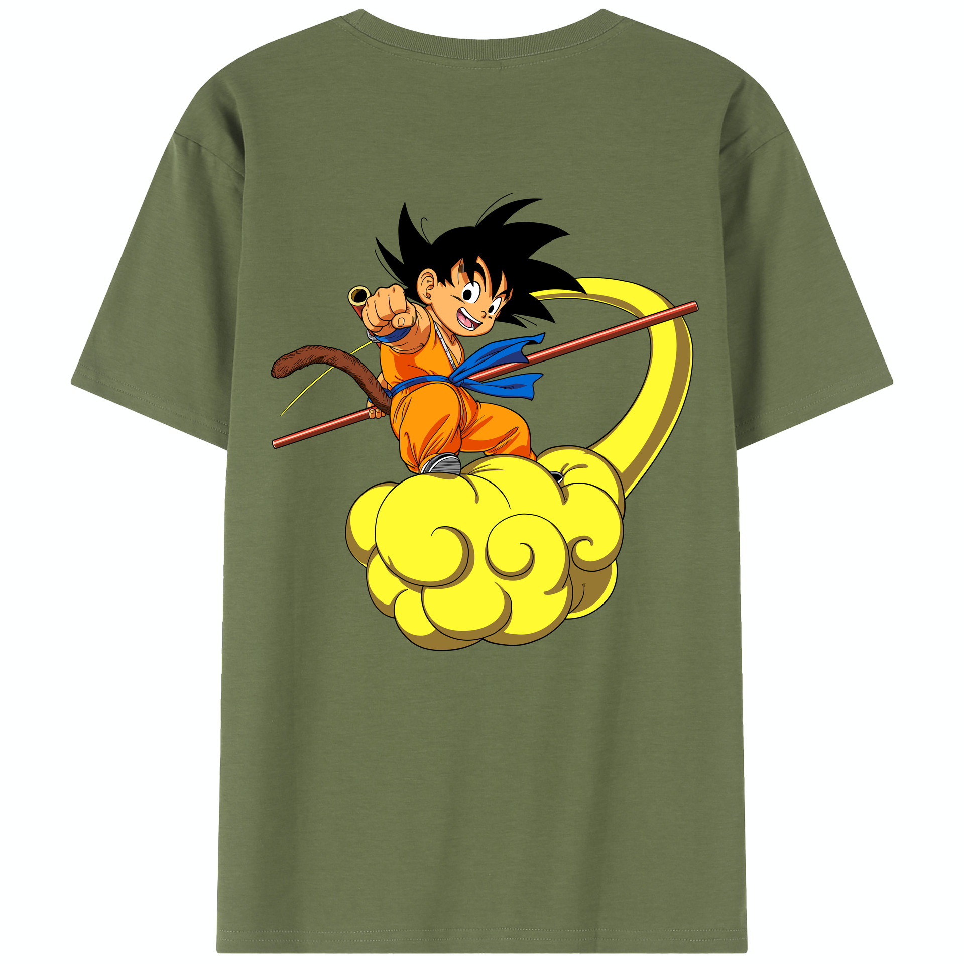 （画像用） ドラゴンボール 孫悟空（そん ごくう）Son Goku カカロット DRAGON BALL Kakarotto 綿100％半袖Tシャツ（背面プリント）